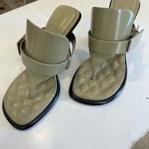 Burberry Olive Leather Sandals